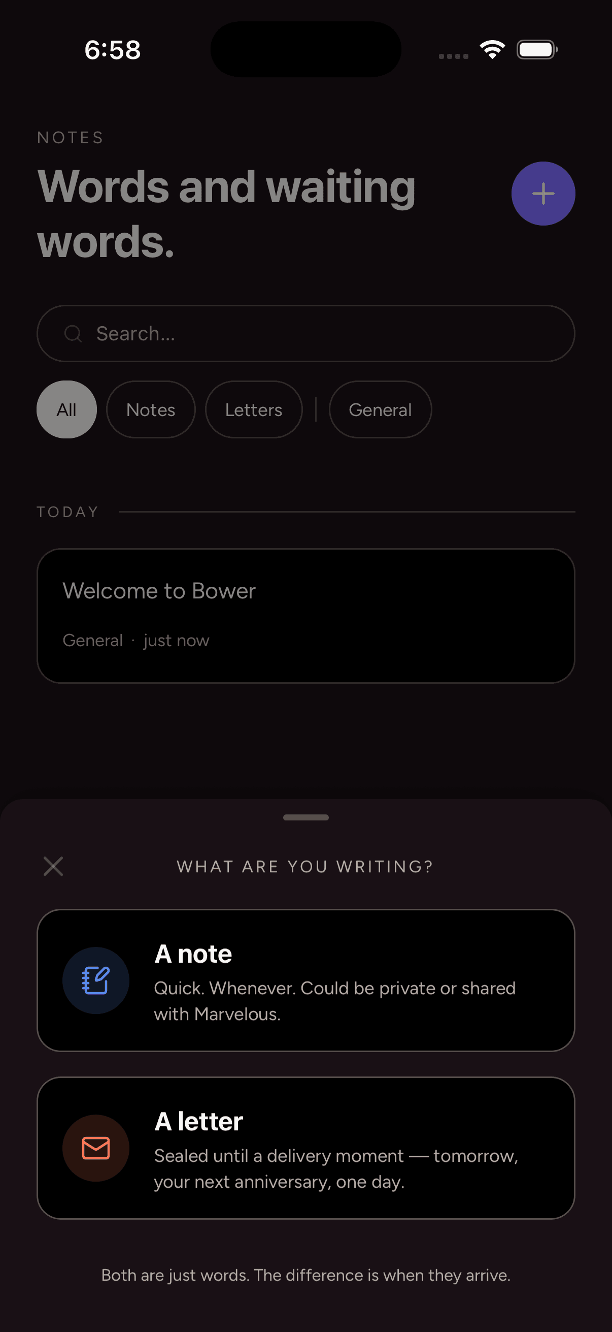 Notes & daily highlights screen